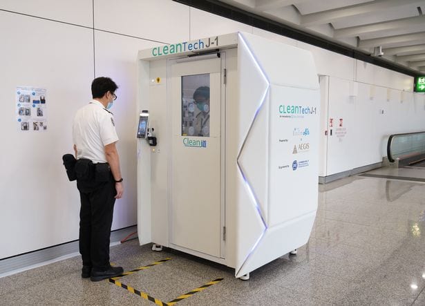 Full body disinfection booth: Will you have to walk through this before your next flight?