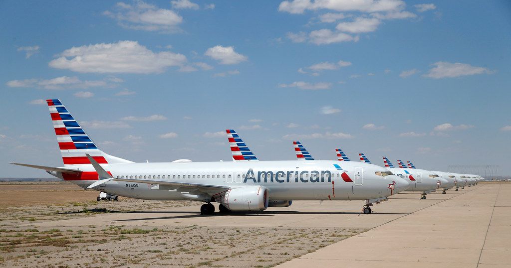 American Airlines 737 MAX in storage