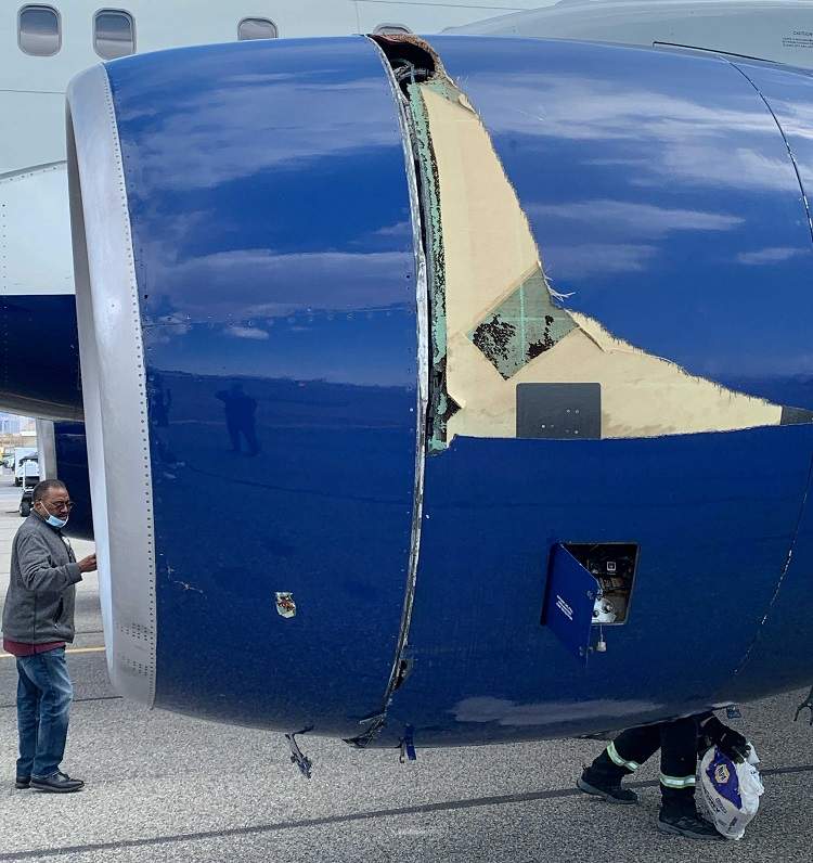 Delta 757 With Utah Jazz Basketball Team Has Bird Strike!