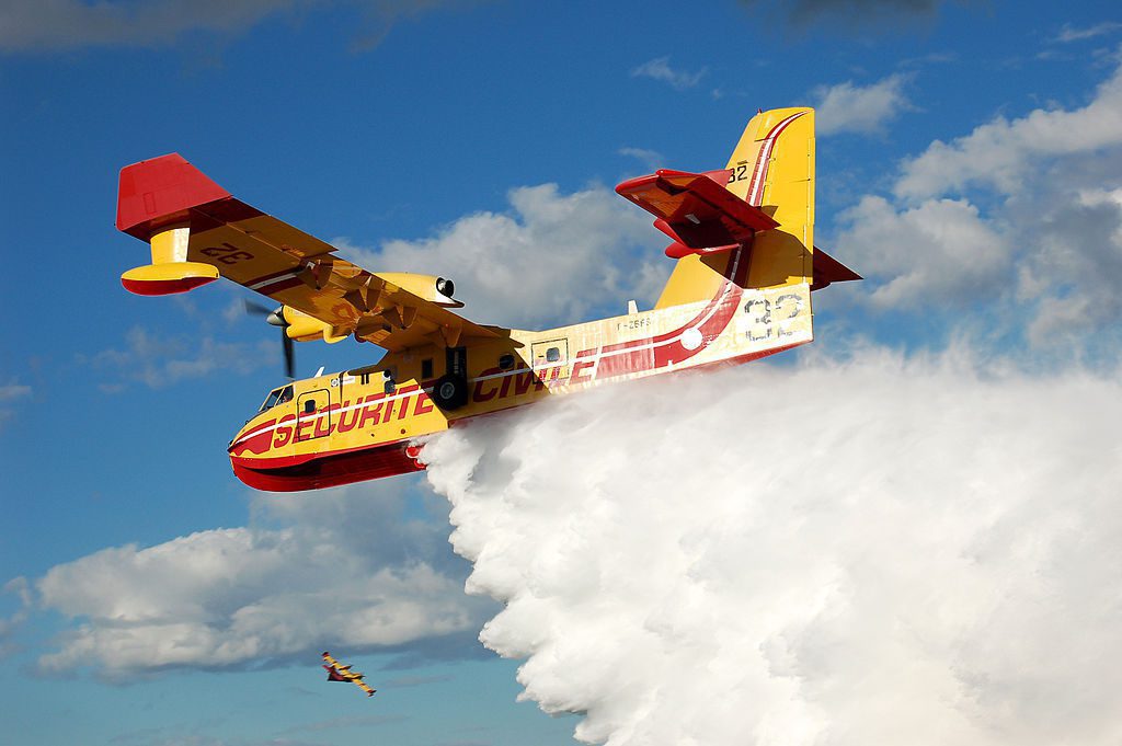 A Canadair CL-416 Pelican firefighting flying boat