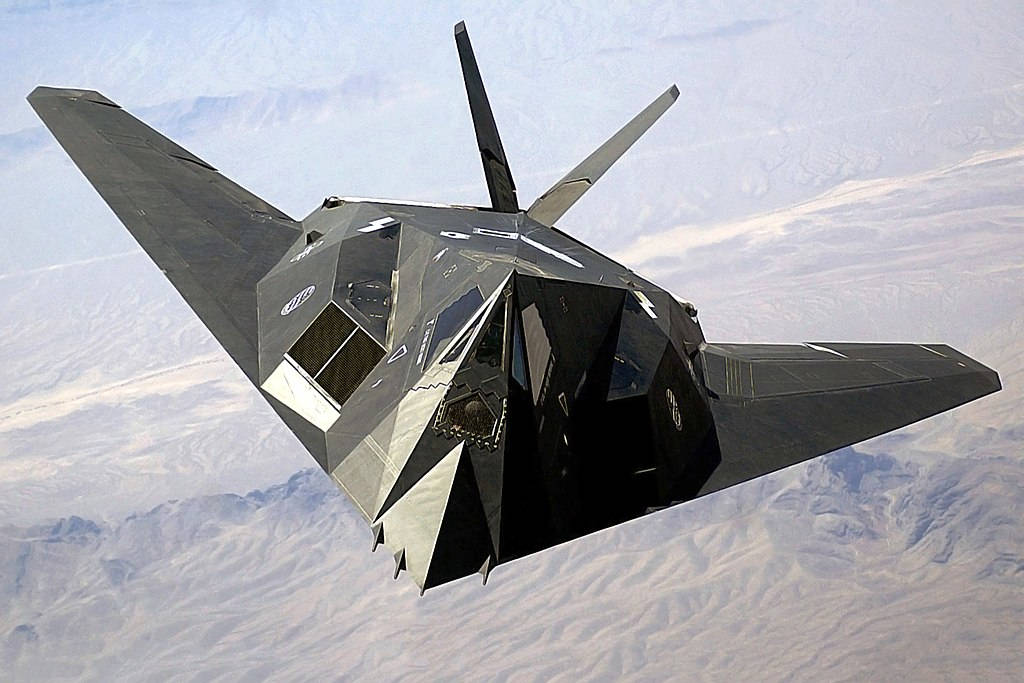 The Lockheed F-117 Stealth Fighter, designed to confuse radar