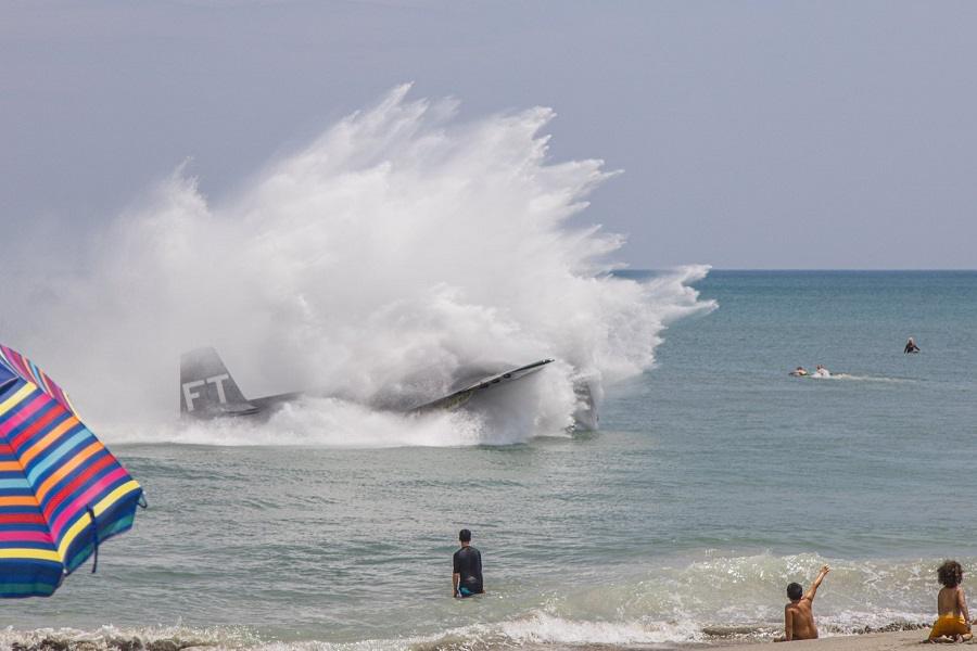 TBM Avenger Warplane Ditching At Cocoa Beach Florida!