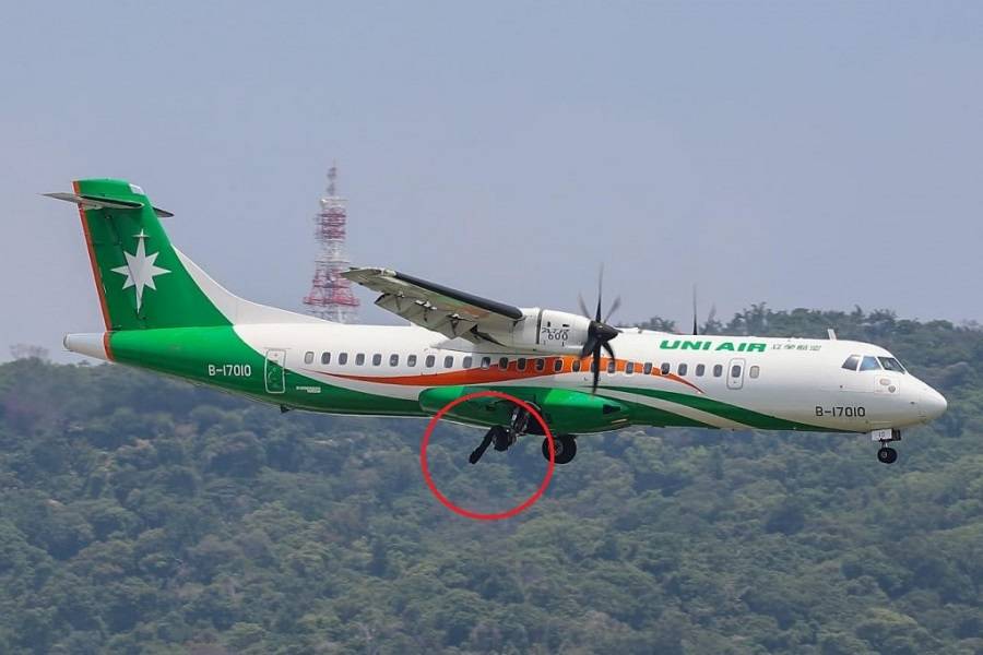 UNI Air ATR-72 Lands With Two Burst Tyres!