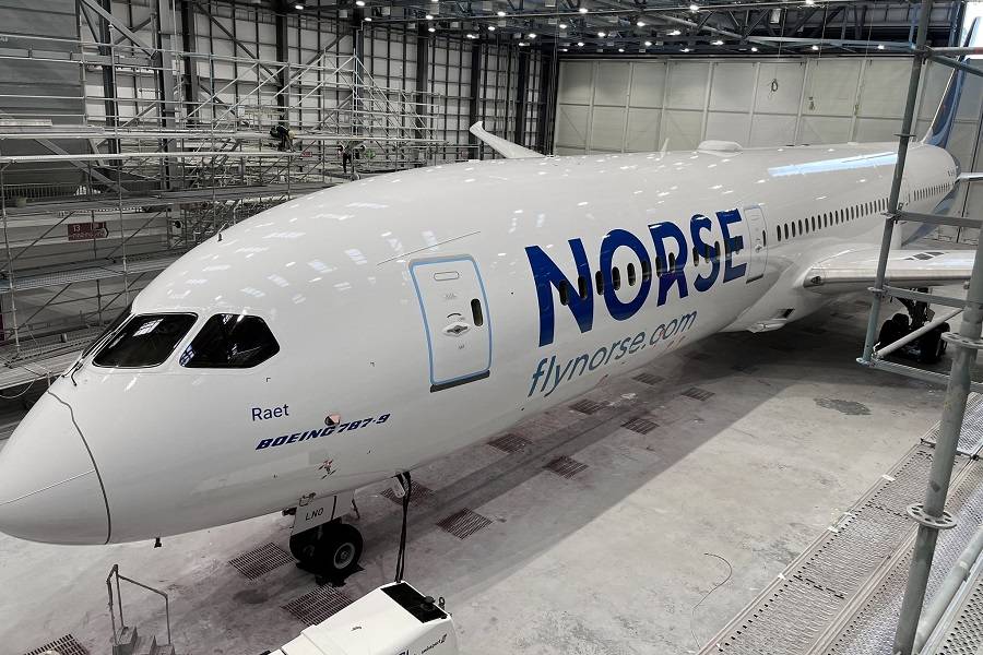 First Norse Atlantic 787 Revealed In Paint Shop