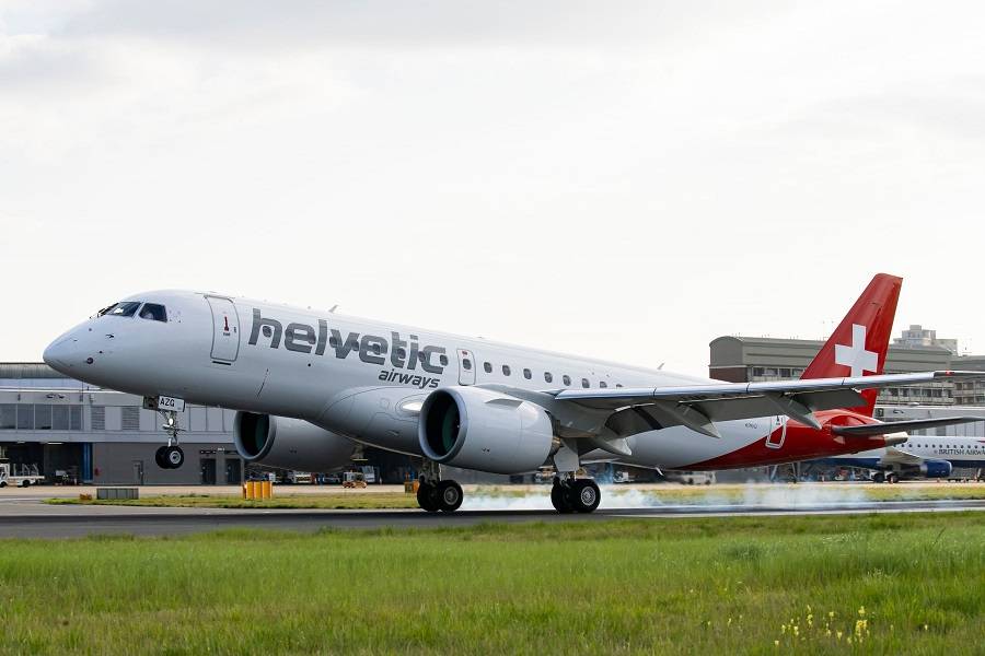 First E190-E2 Commercial Flight Lands At London City