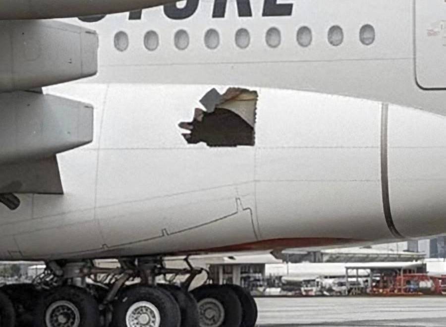 INCIDENT: A380 Completes Flight With Hole In Fuselage!
