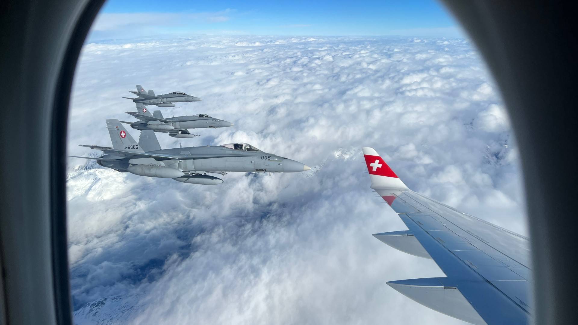 SWISS A220 Takes Part in Intercept Exercise With Fighter Jets!